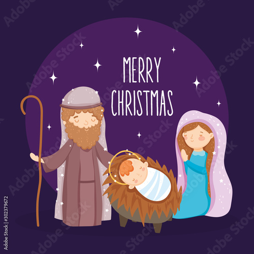 mary joseph and baby manger nativity, merry christmas