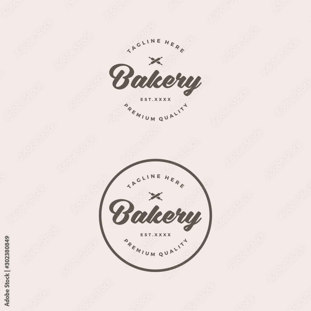 Obraz premium Bakery shop retro logo design vector illustration