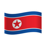 flag North Korea Isolated on white background. Vector illustration, Illustration of North Korea flag waving in the wind.