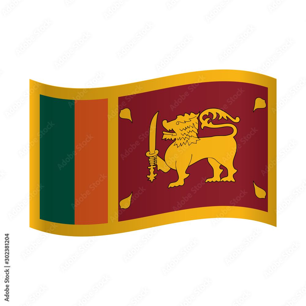 Sri Lanka Flag, Raster version. National flag of Sri Lanka: golden lion