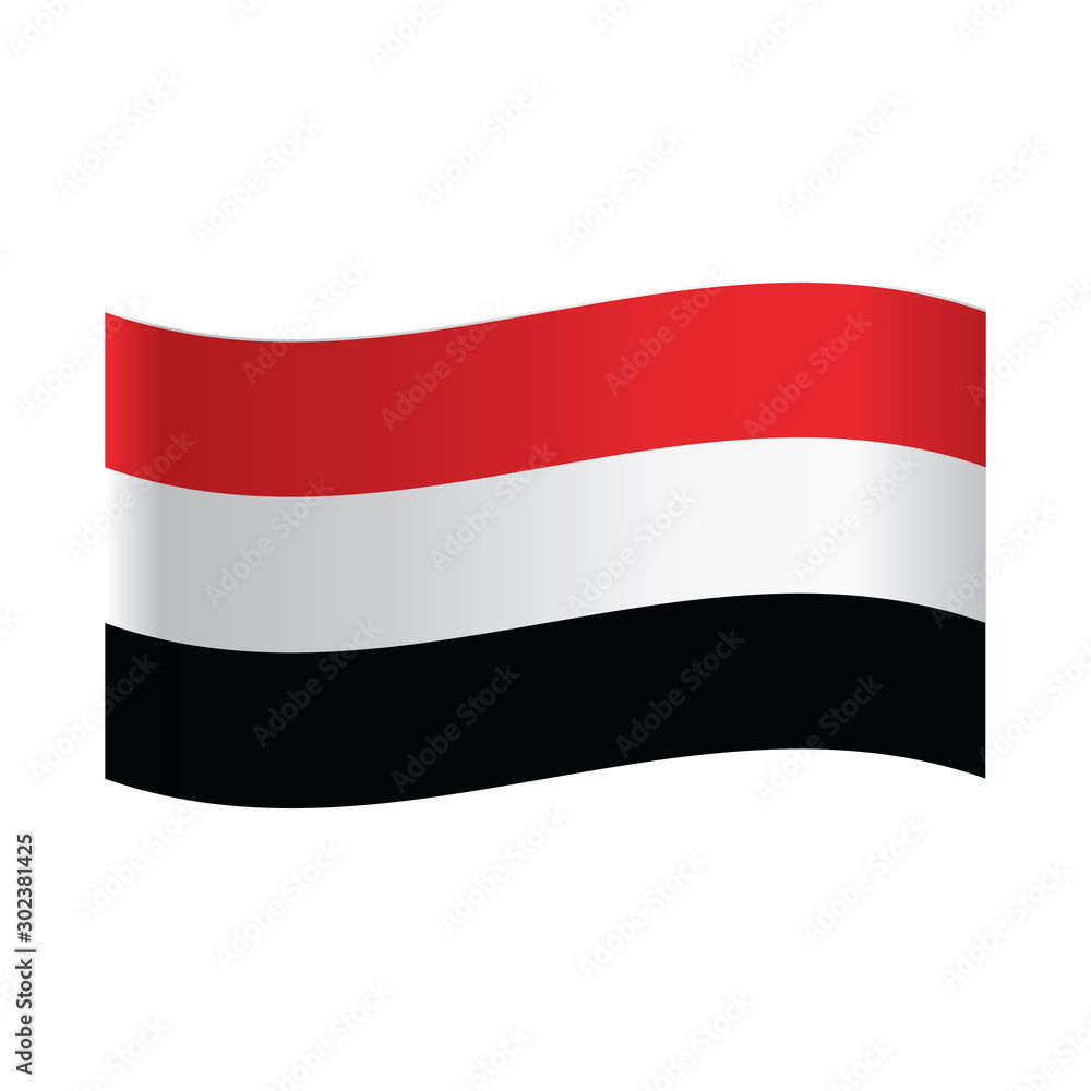 National flag Yemen: red, white and black horizontal stripes. Stock Vector | Stock