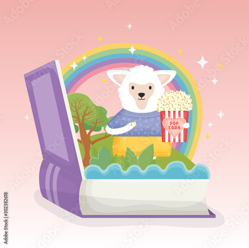 sheep with pop corn book rainbow fantasy fairy tale