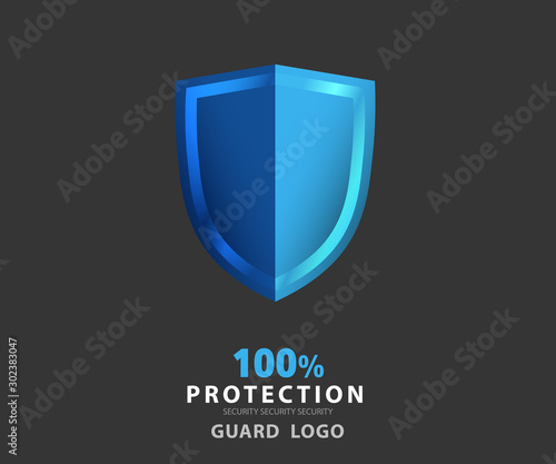 logo security company. vector emerald shield for protection, vector illustration