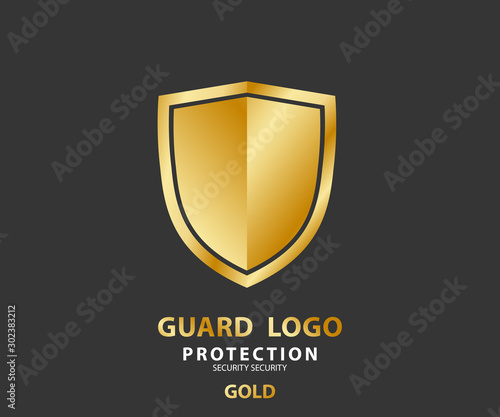 logo security company. vector emerald shield for protection, vector illustration
