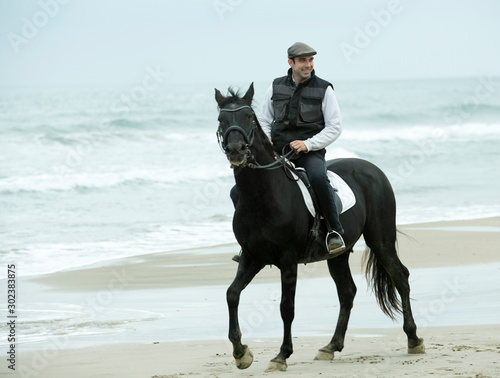 Quadro em tela riding man and horse