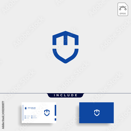 Initial MV M V Shield Logo Template Vector Design