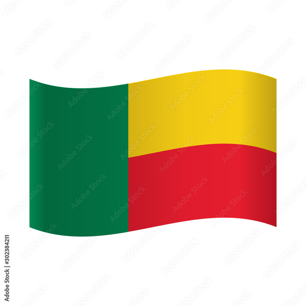 Obraz premium Benin national flag, Benin flag on the white background. Vector illustration.