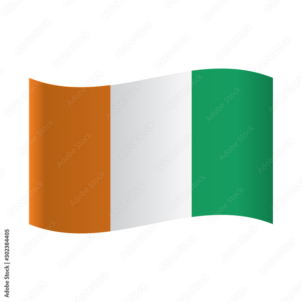 Ivory Coast national flag, Isolated flag of Ivory Coast, Vector illustration. Ivory Coast national flag, Isolated flag of Ivory Coast, Vector illustration.