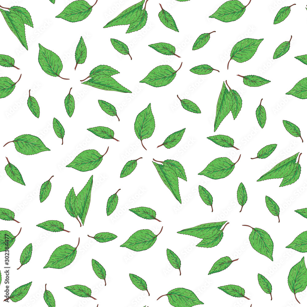 Seamless Pattern with Green Leaves Seamless Pattern with Green Leaves