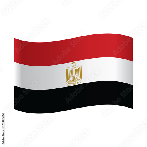 Egypt Flag, Egypt flag. Official colors and proportion correctly. High detailed vector illustration. 3d and isometry. EPS10.