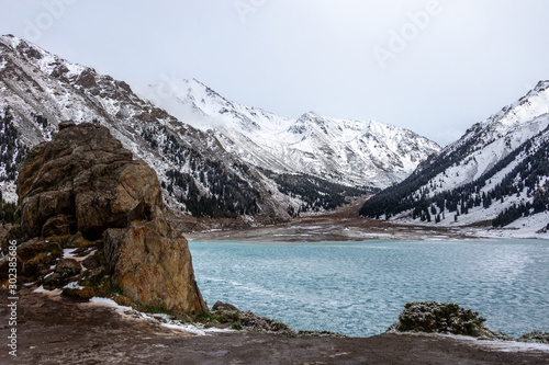 Big Almaty Lake  Tien Shan mountains in Almaty  Kazakhstan
