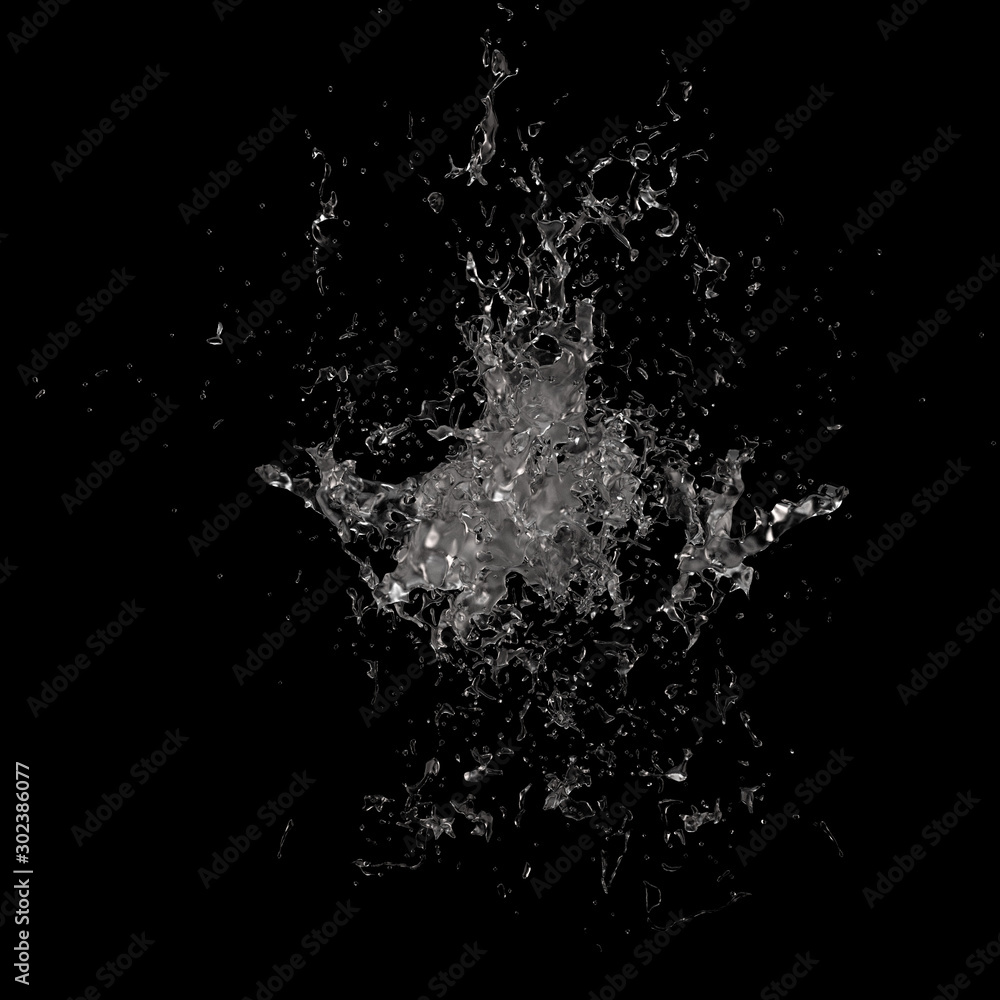 Splash fluid. 3d illustration, 3d rendering.