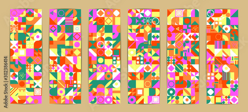 Decorative ornament of geometric shapes. Colorful geometric pattern background