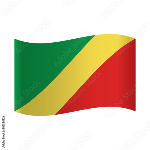 Free Download Flag of Congo, Congo Republic national official flag. African patriotic symbol, banner, element, background. Correct colors. Flag of Republic of the Congo waving on gray background. - GFXLoad