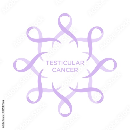 Cancer ribbon orchid color representing the support of tackling cancers