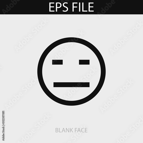 Meh face icon. EPS vector file