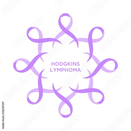 Cancer ribbon violet color representing the support of tackling cancers