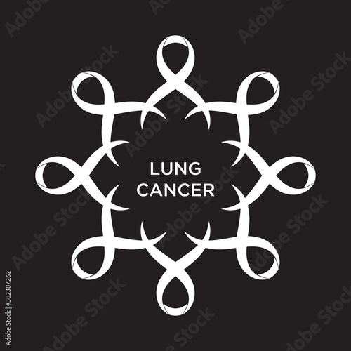 Cancer ribbon white color representing the support of tackling cancers