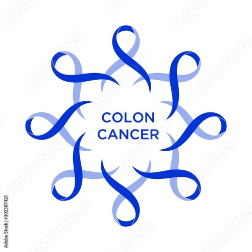 Cancer ribbon dark blue color representing the support of tackling cancers