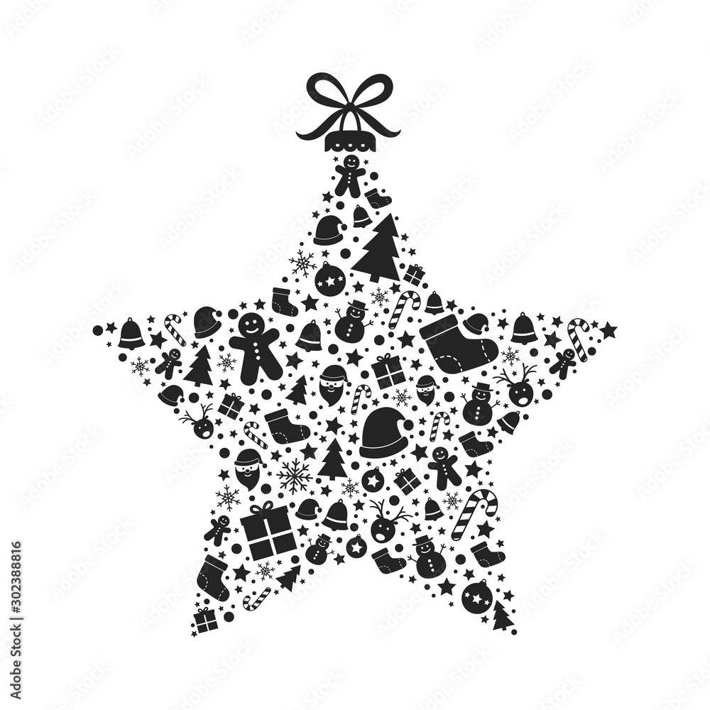 Christmas star on white background. Xmas ornament. Vector Christmas star on white background. Xmas ornament. Vector