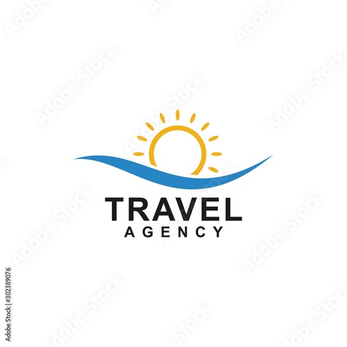 travel agency logo concept, design vector icon, holiday logo template