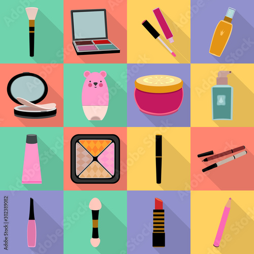 Vector illustration of cosmetology and makeup logo. Set of cosmetology and product vector icon for stock.