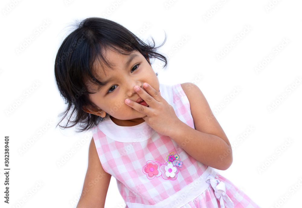 little girl she is posing isolated on white background little girl she is posing isolated on white background