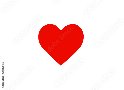 red heart, isolated on white, vector