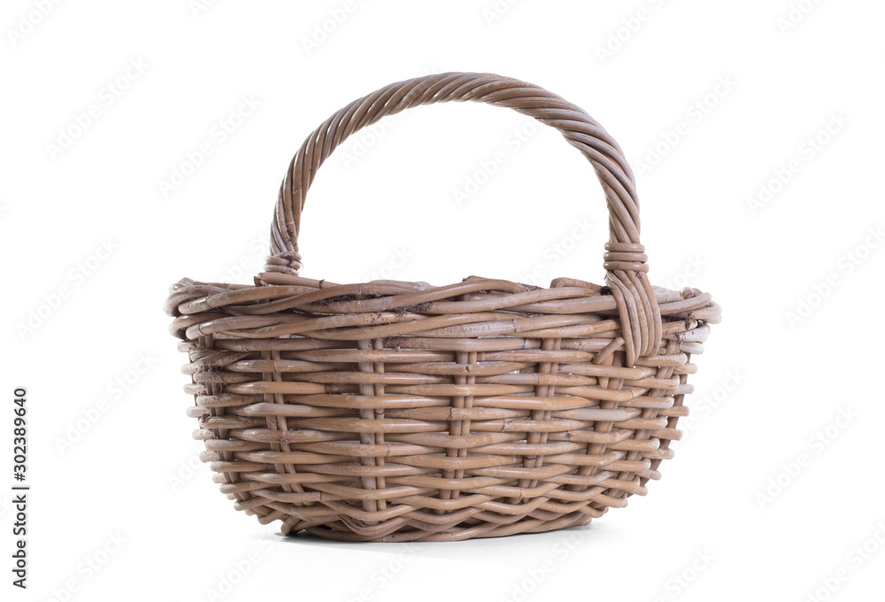 Dirty basket on a white background