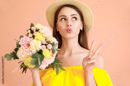 Beautiful young woman with ...