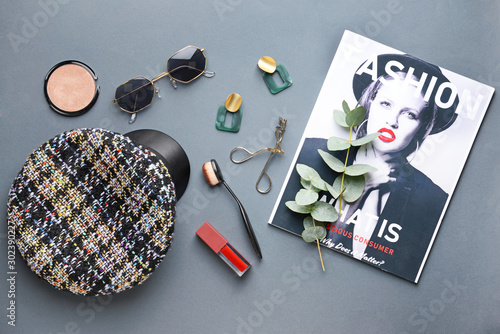 Fashion magazine with decor...