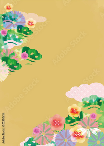 和柄イラスト 梅松 Stock Vector Adobe Stock
