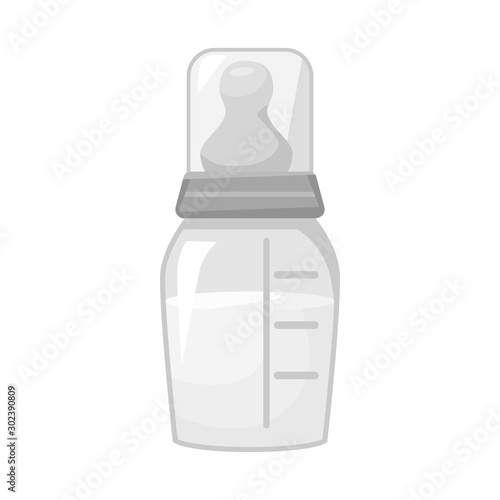 Vector design of nipple and bottle logo. Graphic of nipple and milk stock vector illustration.