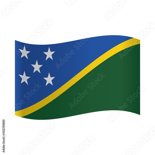 Free Download Waving Solomon Islands flag on a white background. Vector illustration. - GFXLoad