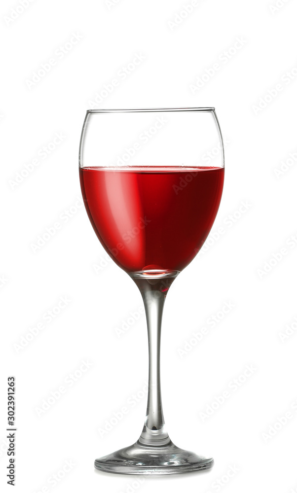 Glass of tasty wine on white background Glass of tasty wine on white background