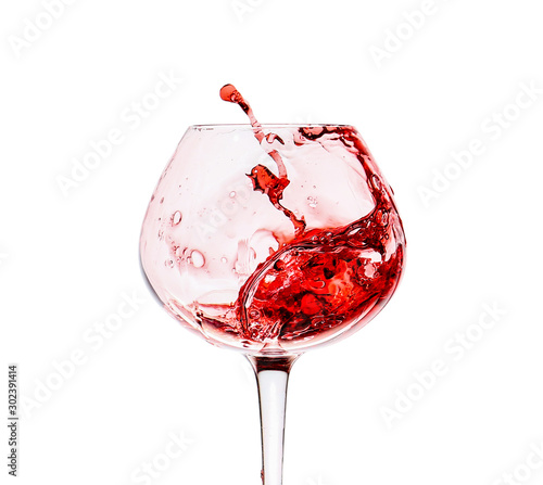 Red Wine Splash in Glass