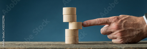 Conceptual image of business foundation and stability