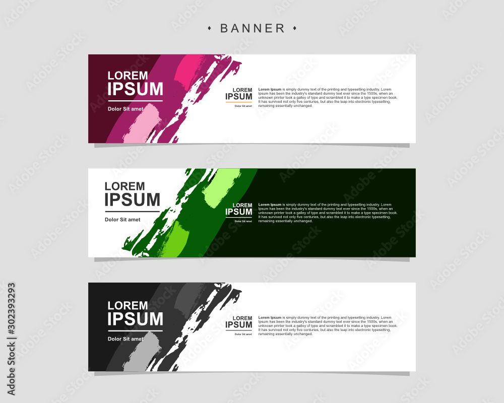 Fototapeta premium Banner background design abstract vector template. Set of banner background isolated vector for print, display, promotion and advertisement.