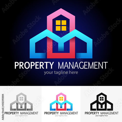 Vector abstract, Property management symbol.