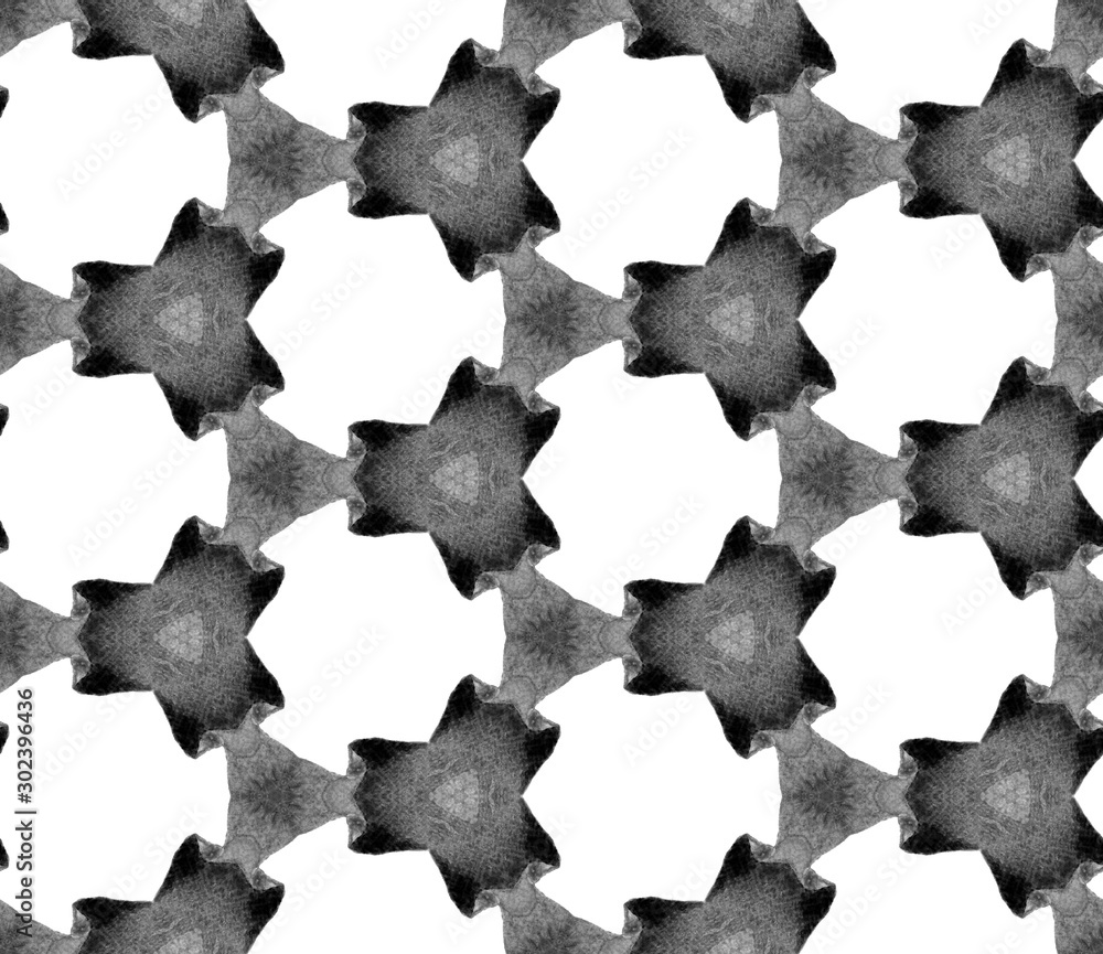 Fototapeta premium Black and white spring geometry seamless pattern. 