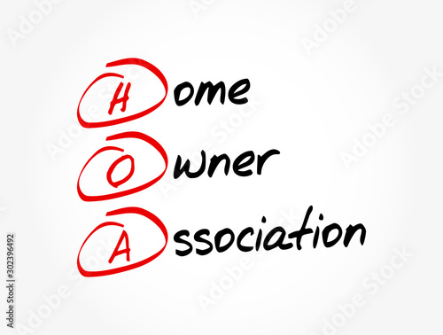 HOA - Homeowners Association acronym, business concept background