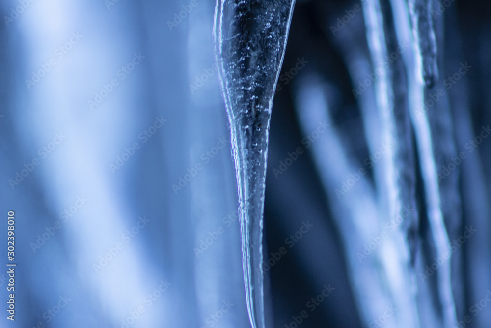 Ice, Icicle closeup macro blue cold winter 