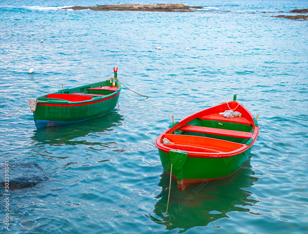 Close up of `gozzo `, characteristic puglia boat. Close up of `gozzo `, characteristic puglia boat.