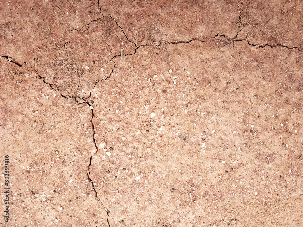 Fototapeta premium The ground has cracks in the top view for the background