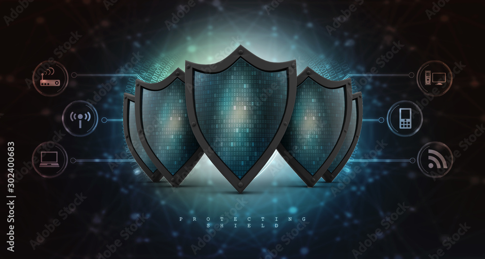 Fototapeta premium 3d illustration Security concept - shield 