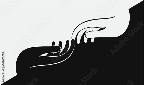 hands holding together concept design vector, hands pray background 