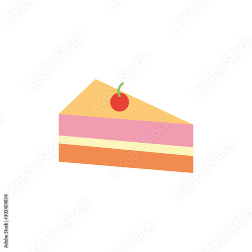 Isolated sweet cake icon flat design