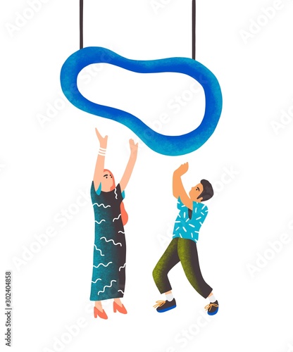 Modern art installation flat vector illustration