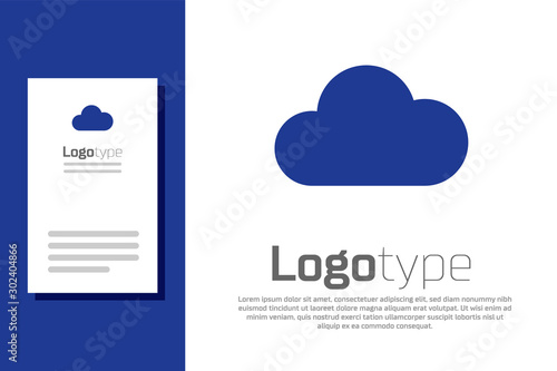 Blue Music streaming service icon isolated on white background. Sound cloud computing, online media streaming, online song, audio wave. Logo design template element. Vector Illustration