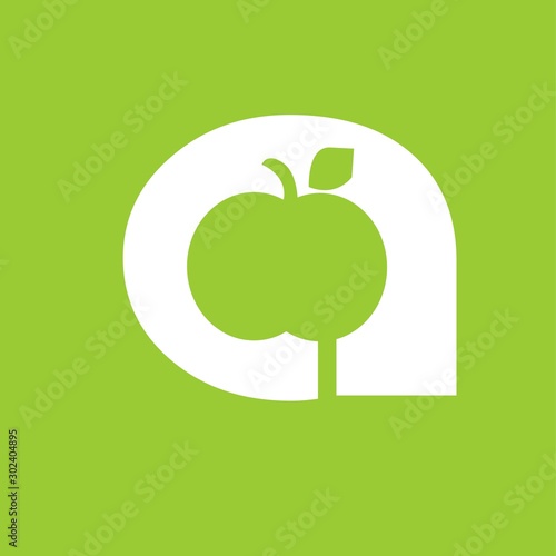 apple fruit frees logo type illustration vector, template design,  photo